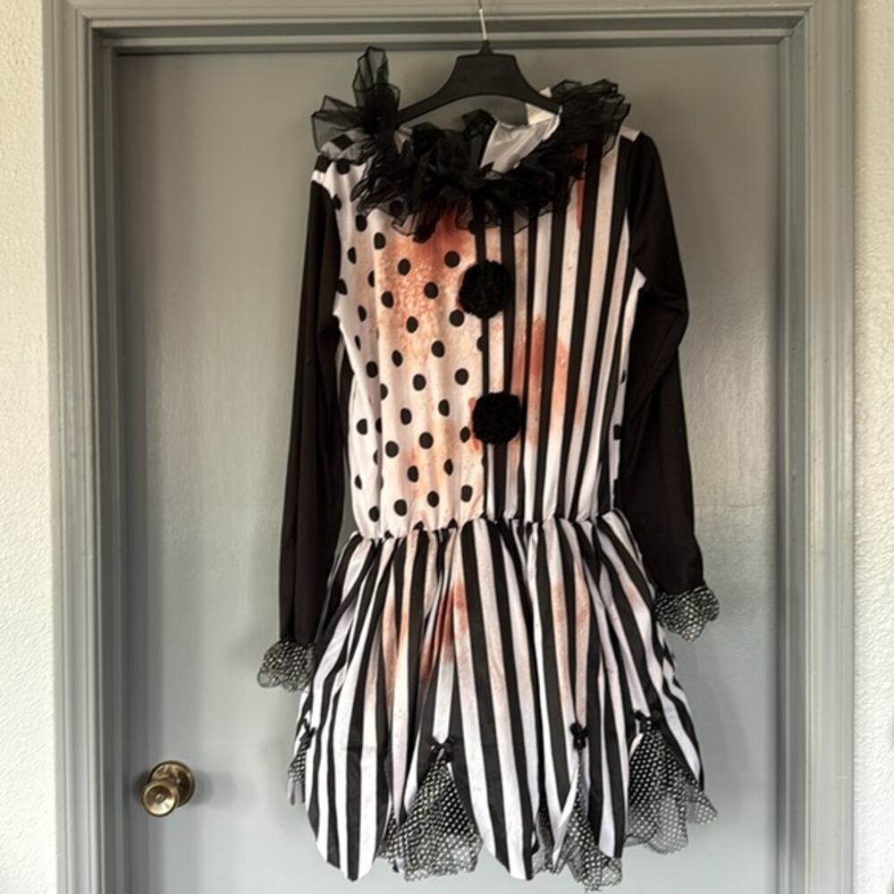 Spirit Halloween black white Dress Adult Women's Costume sz L (14-16)
